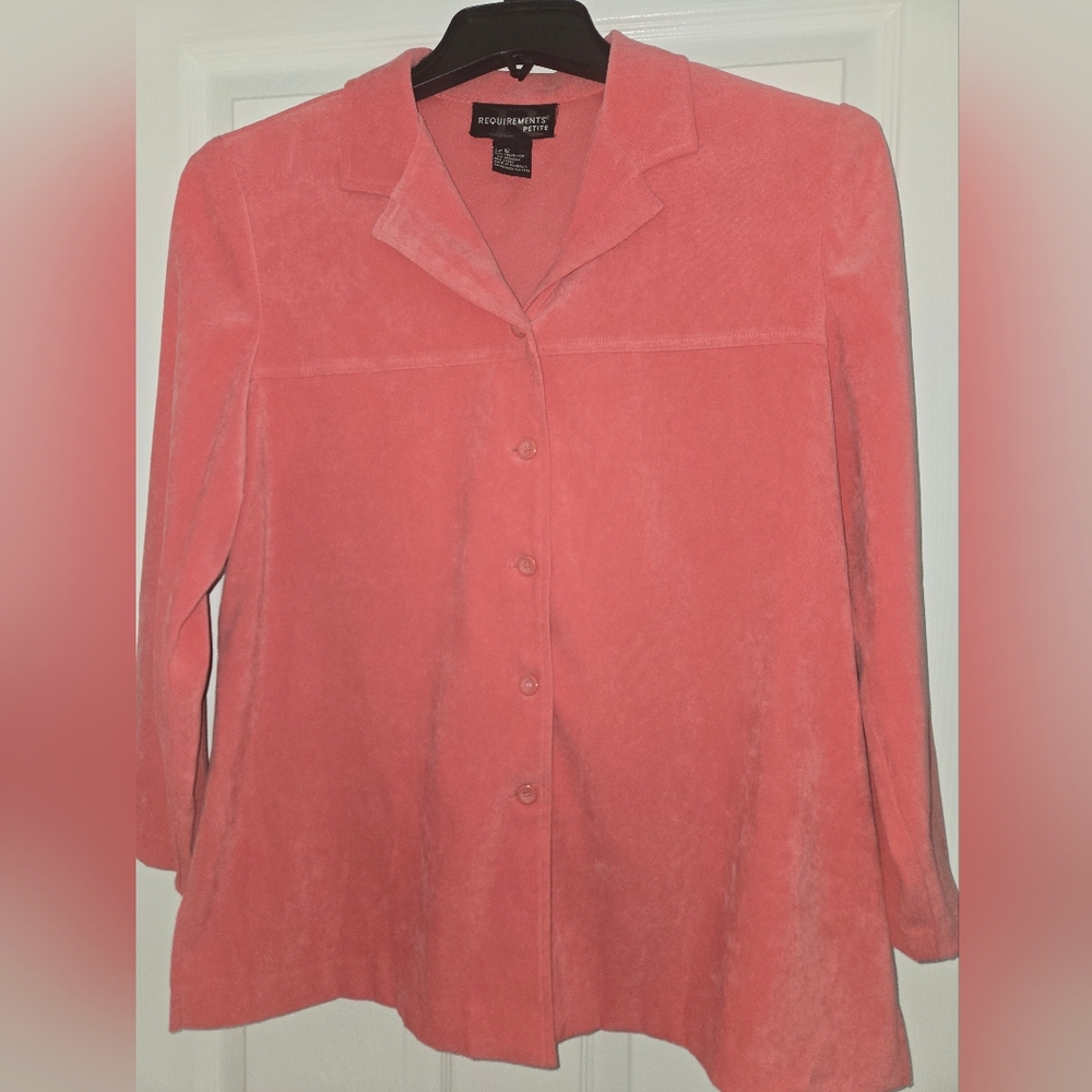 Requirements Petite Coral Button-Down Shirt *NWOT